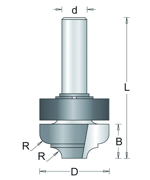 148-6 HM Profielfrees met Bovenlager R=2,4 d=6